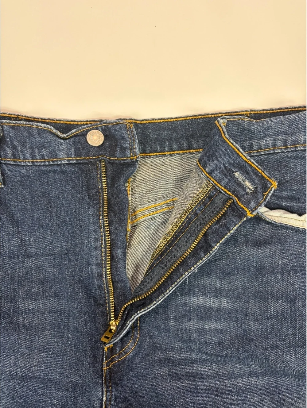 Classic Levi's 505 Men's 40x32 Dark Wash Blue Stretch Regular Straight Leg Jeans